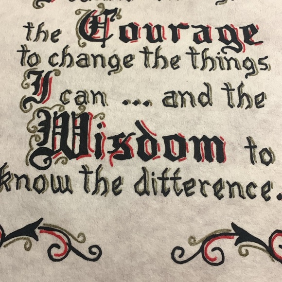 Vintage Felt Painting of Psalm 29:11 SERENITY PRAYER - Picture 5 of 6